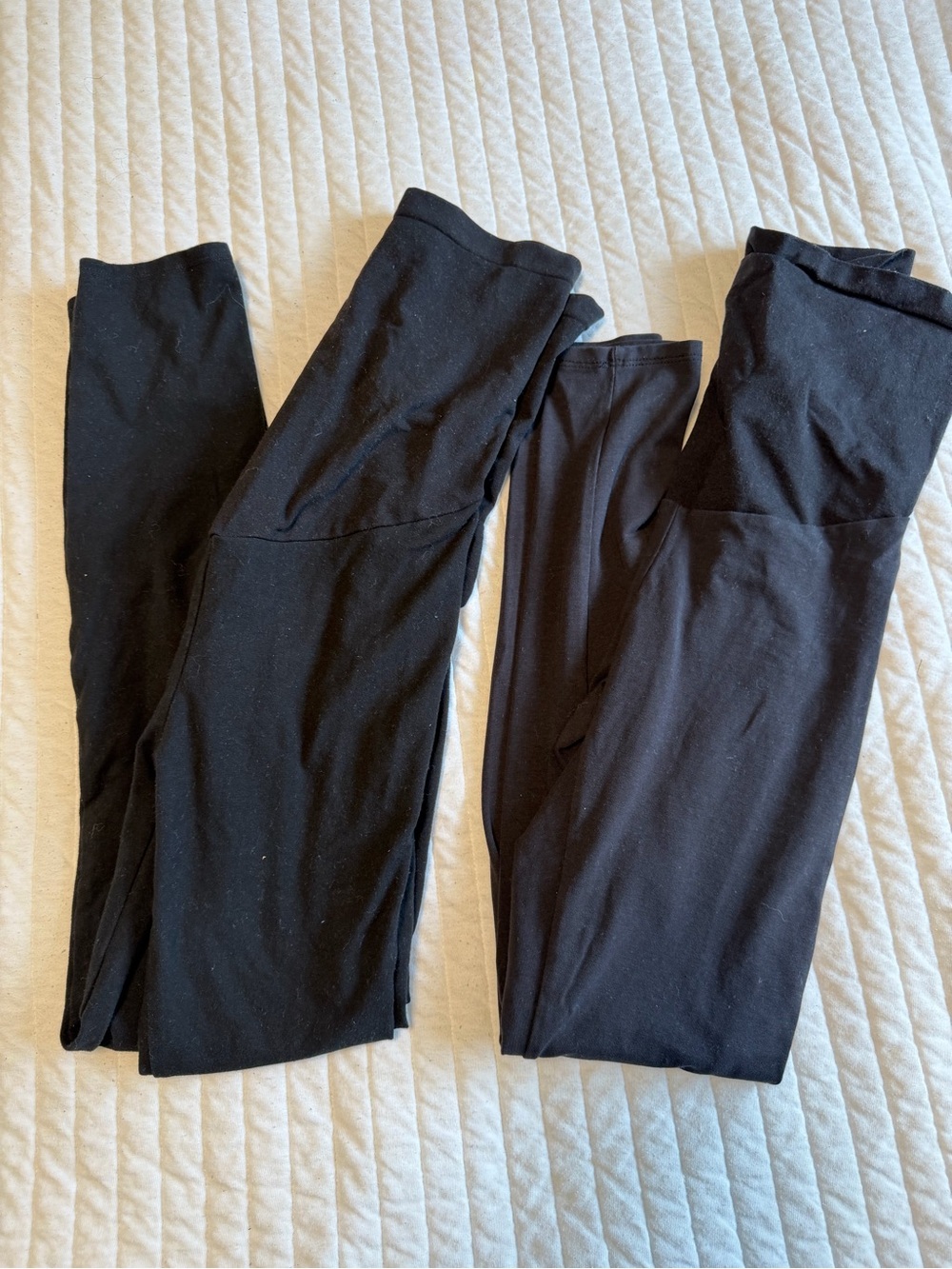 Women's Black motherhood Maternity/Support Leggings in small set of 2